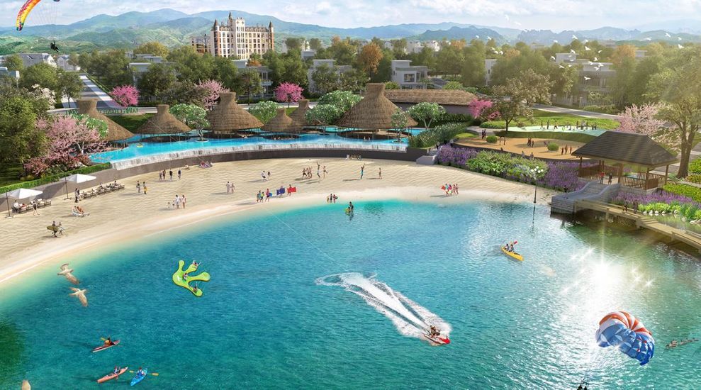 Title Bến du thuyền và bãi tắm cạnh hồ Đồng Chanh